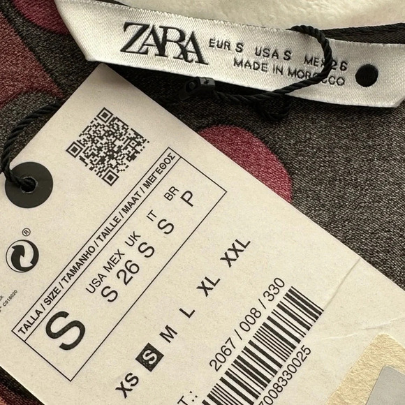 ZARA Retro 70s MIDI Dress Satin Effect Polka Dot Earth Tones, Size Small NWT - Picture 12 of 16